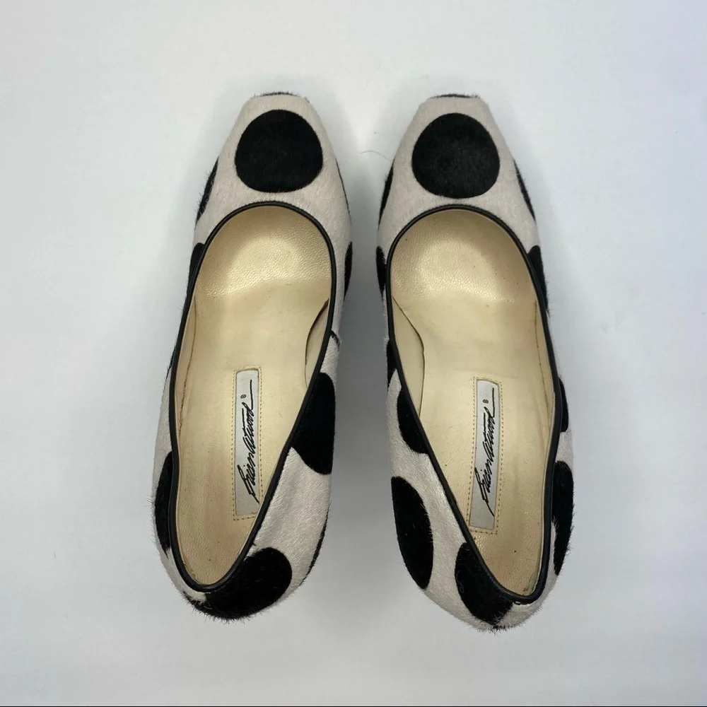 𝅺BRIAN Atwood Pony-skin Polka Dot Heels